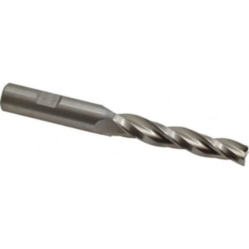 Made in USA 1 per Side 3/8 Small End Diam 2-1/4 LOC 3-Flute High Speed Steel Tapered Square End Mill Uncoated, 1/2 Sh...